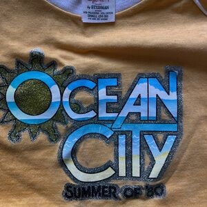 80s Vintage Ocean City Summer Men's Yellow Tee